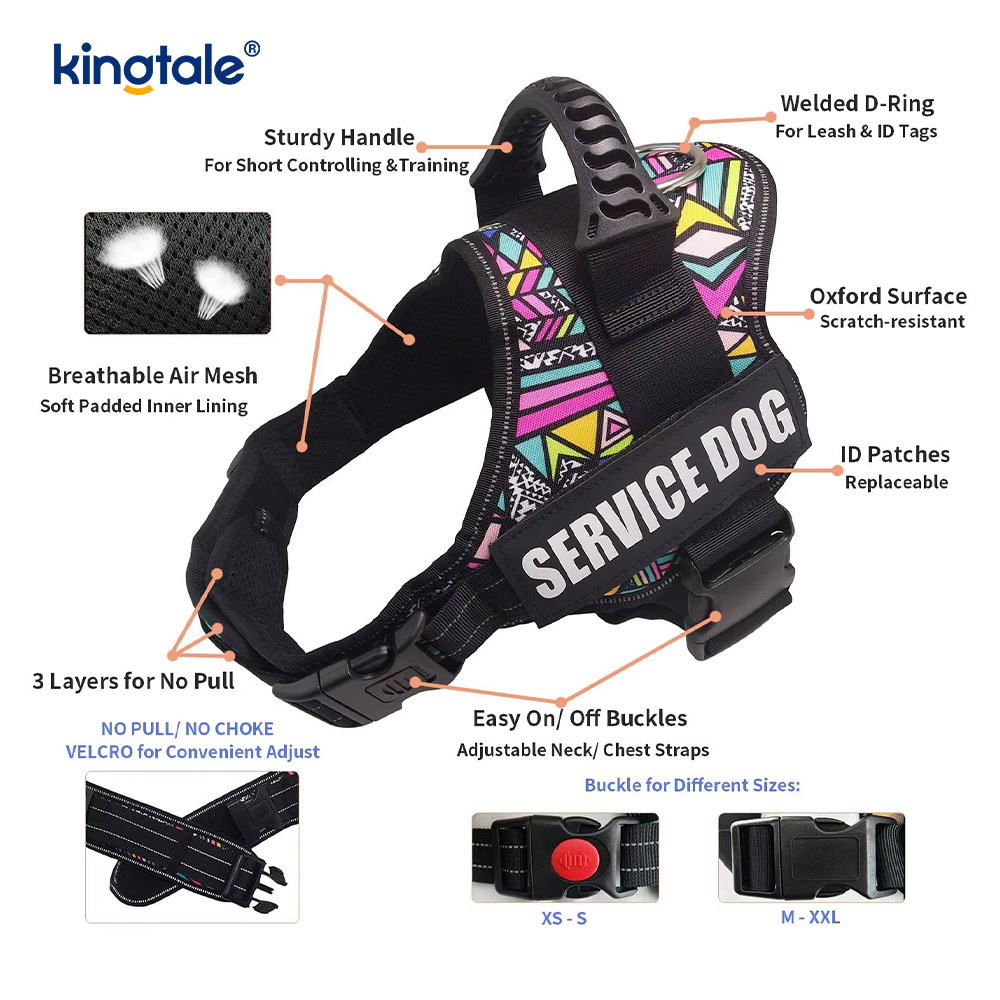 Odblaskowe, wytrzymałe szelki dla psa